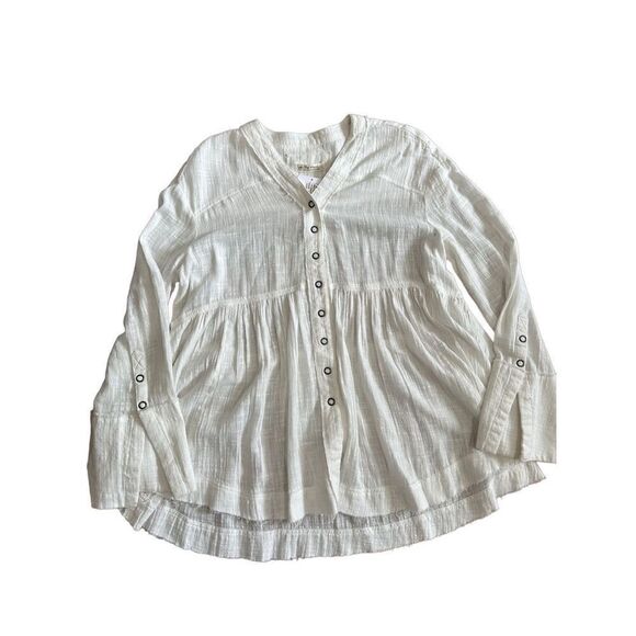 NEW Free People Miles Away Babydoll‎ Top in White sz S - Picture 6 of 12